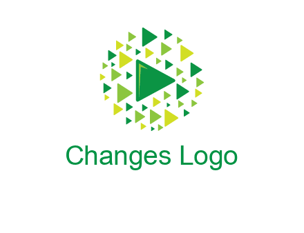 isolated play triangles symbols in circle logo