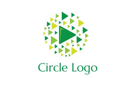 isolated play triangles symbols in circle logo