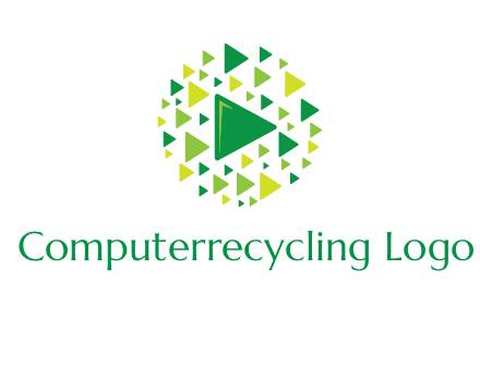 isolated play triangles symbols in circle logo