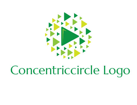 isolated play triangles symbols in circle logo