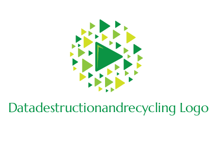 isolated play triangles symbols in circle logo
