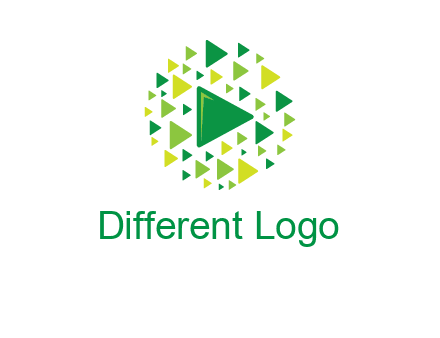 isolated play triangles symbols in circle logo