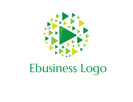 isolated play triangles symbols in circle logo