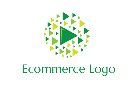 isolated play triangles symbols in circle logo