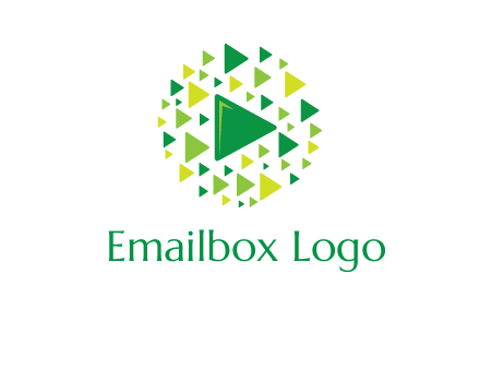 isolated play triangles symbols in circle logo