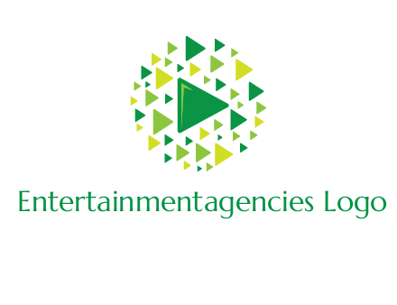isolated play triangles symbols in circle logo