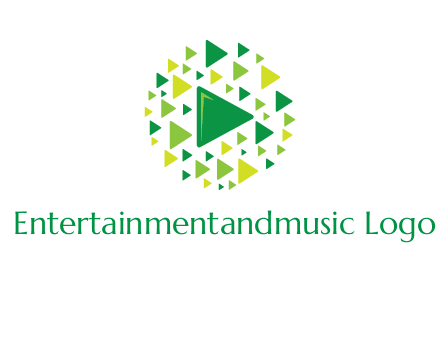 isolated play triangles symbols in circle logo