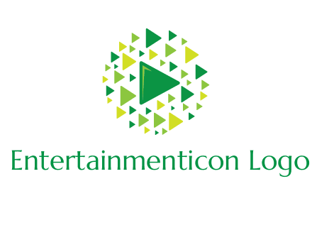 isolated play triangles symbols in circle logo
