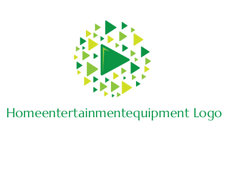 isolated play triangles symbols in circle logo