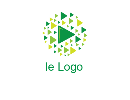 isolated play triangles symbols in circle logo