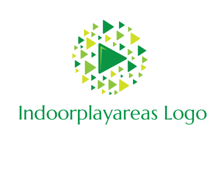 isolated play triangles symbols in circle logo
