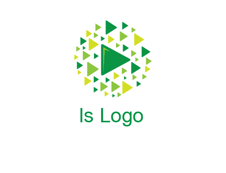 isolated play triangles symbols in circle logo