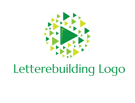 isolated play triangles symbols in circle logo