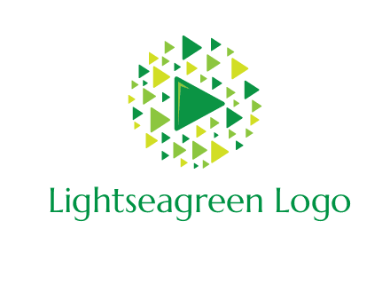 isolated play triangles symbols in circle logo