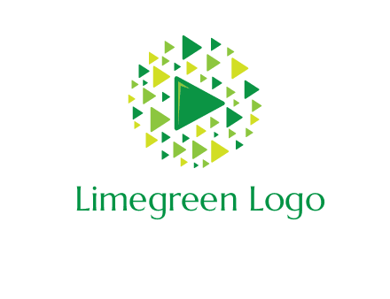 isolated play triangles symbols in circle logo