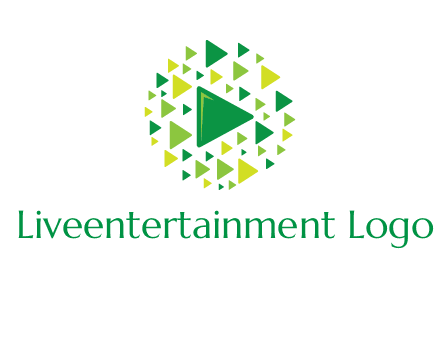 isolated play triangles symbols in circle logo