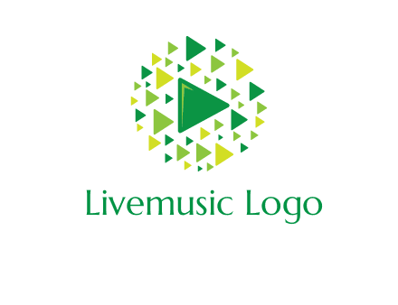 isolated play triangles symbols in circle logo
