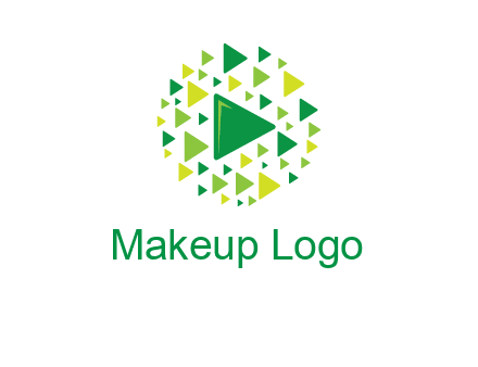 isolated play triangles symbols in circle logo