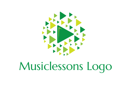 isolated play triangles symbols in circle logo