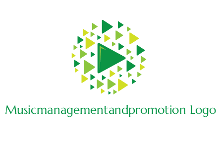 isolated play triangles symbols in circle logo