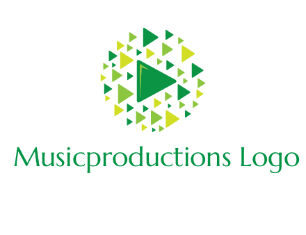 isolated play triangles symbols in circle logo