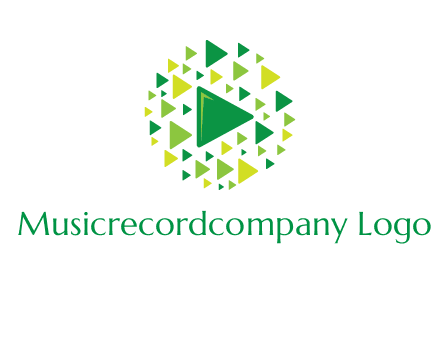 isolated play triangles symbols in circle logo