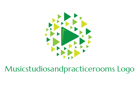 isolated play triangles symbols in circle logo