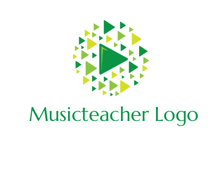 isolated play triangles symbols in circle logo