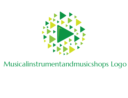 isolated play triangles symbols in circle logo