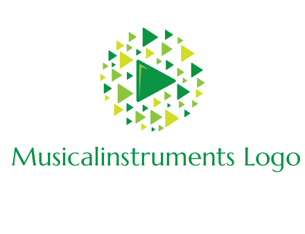 isolated play triangles symbols in circle logo