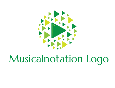 isolated play triangles symbols in circle logo