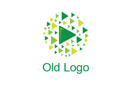 isolated play triangles symbols in circle logo