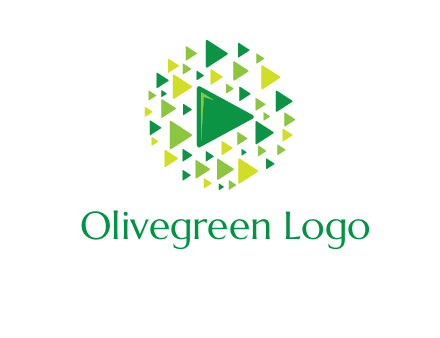 isolated play triangles symbols in circle logo