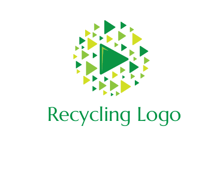 isolated play triangles symbols in circle logo