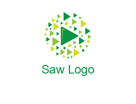 isolated play triangles symbols in circle logo