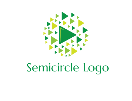 isolated play triangles symbols in circle logo