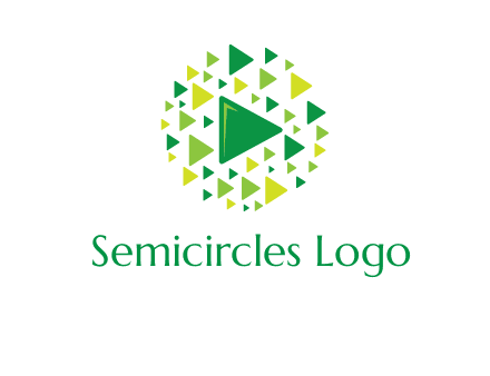 isolated play triangles symbols in circle logo