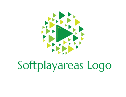 isolated play triangles symbols in circle logo