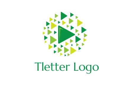 isolated play triangles symbols in circle logo