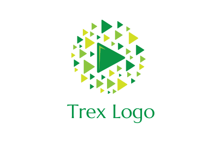 isolated play triangles symbols in circle logo