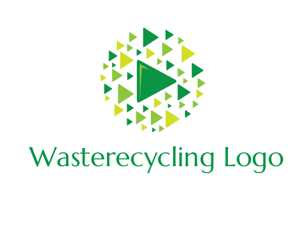 isolated play triangles symbols in circle logo