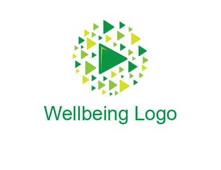 isolated play triangles symbols in circle logo