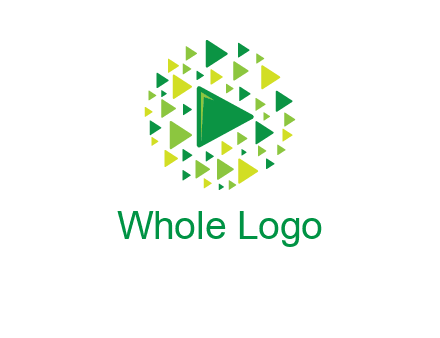 isolated play triangles symbols in circle logo