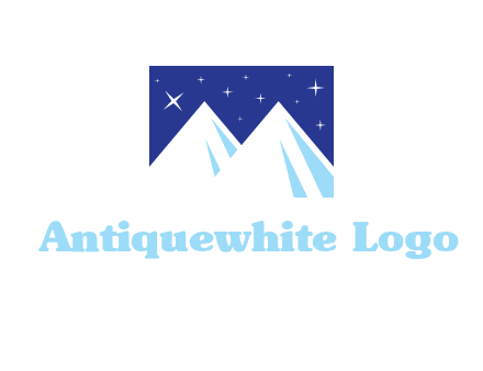 ski mountain peaks with stars icon