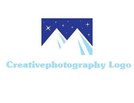 ski mountain peaks with stars icon