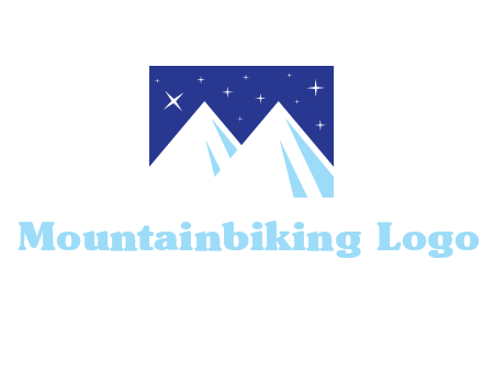 ski mountain peaks with stars icon