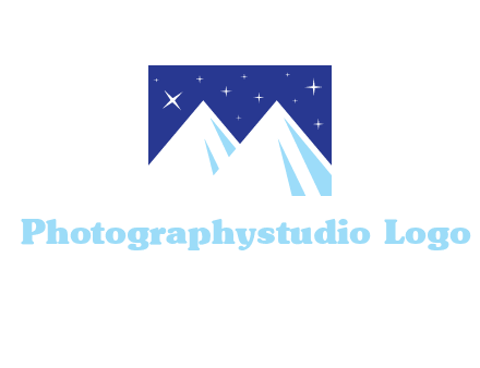 ski mountain peaks with stars icon