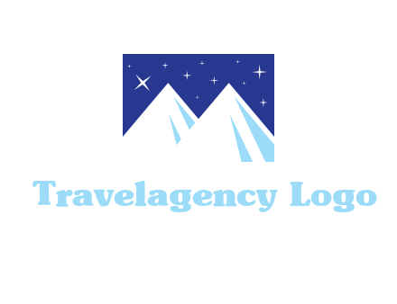 ski mountain peaks with stars icon
