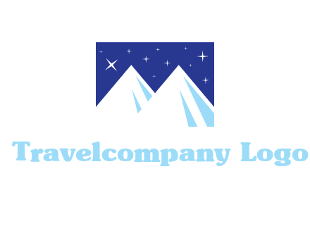 ski mountain peaks with stars icon