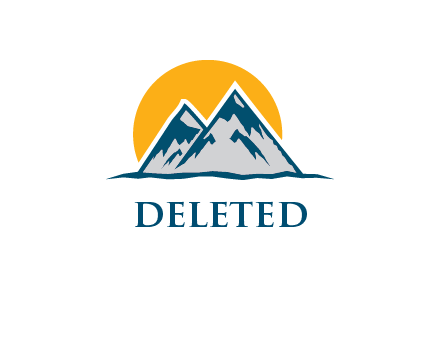 mountain peaks with sun at the back icon